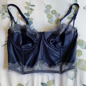 Victoria's Secret Midnight Blue Lace Balconet Bra.